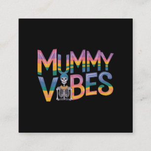 Mummy Vibes: Bring Spooky Fun to Halloween Square Business Card