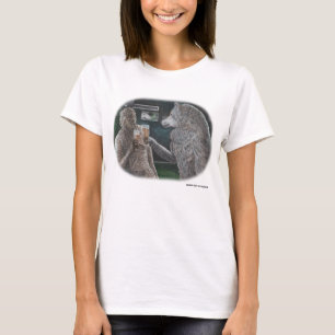 Mummy & Werewolf Drinking Beer Fantasy Art T-Shirt
