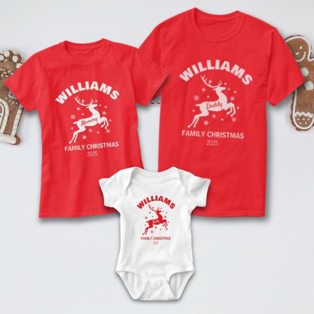 Mummy Winter Reindeer Family Christmas T-Shirt (Creator Uploaded)