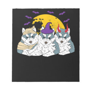 Mummy witch siberian husky dog halloween gift notepad