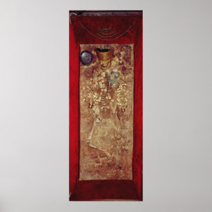 Mummy with gold crown and grave goods poster