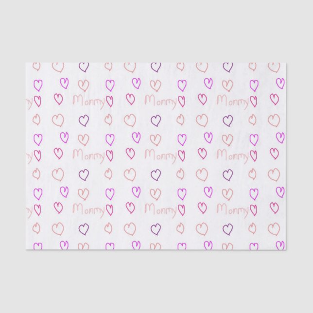 Mummy with hearts tissue paper (Front)