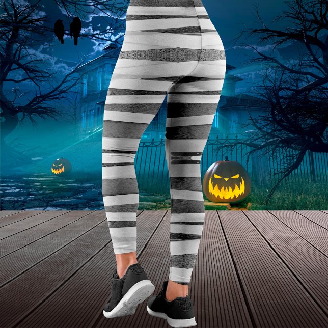 Mummy Wrap Bandages Grunge Distressed Halloween Leggings (Mummy Wrap Bandages Grunge Distressed Halloween Leggings)
