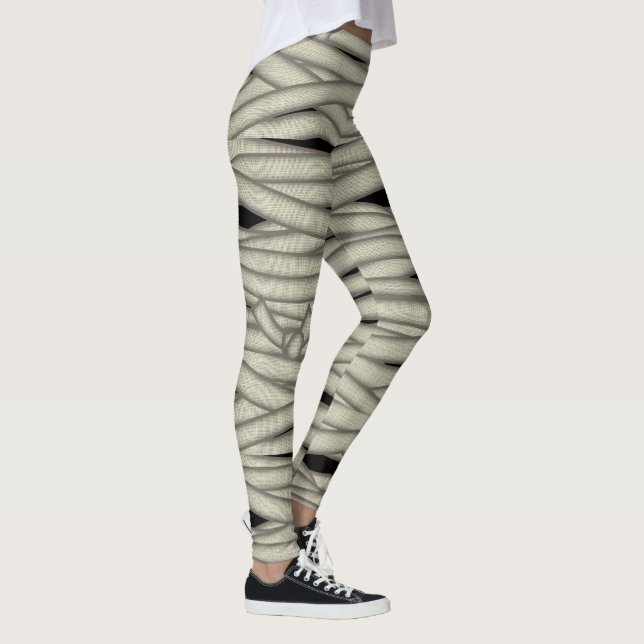 Mummy Wrap Bandages Halloween ID685 Leggings (Right)