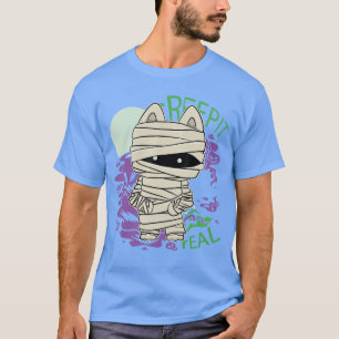 Mummy Wrap Cute Anime Cat Magic Horror For Hallowe T-Shirt