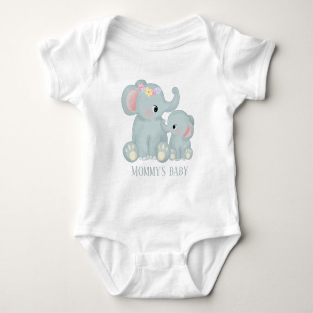 Mummy's baby elephant add text bodysuit (Front)