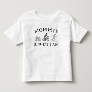 Mummy's Biggest Fan Swim Bike Run Triathlete Race Toddler T-Shirt