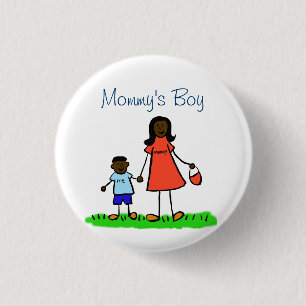 Mummy's Boy Family Art Custom Pendant Buttons