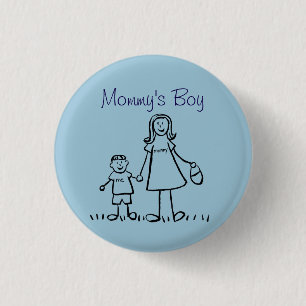 Mummy's Boy Family Art Custom Pendant Buttons
