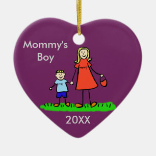 Mummy's Boy Family Character Custom Photo Ornament