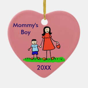 Mummy's Boy Family Character Custom Photo Ornament