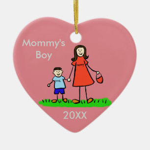 Mummy's Boy Family Character Custom Photo Ornament