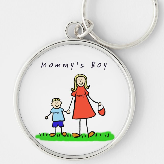 Mummy's Boy Keychain (Blonde Hair) (Front)