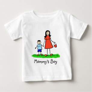 Mummy's Boy Mother and Son Custom Family Art Shirt