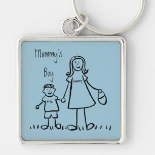 Mummy's Boy Mother and Son Custom Family Keychain