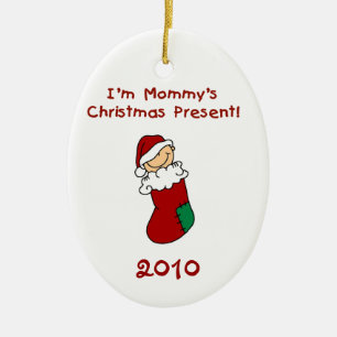 Mummy's Christmas Present Baby Ornament