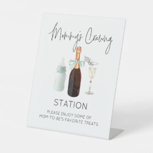 Mummy's Craving Station Sign for Baby Shower Green