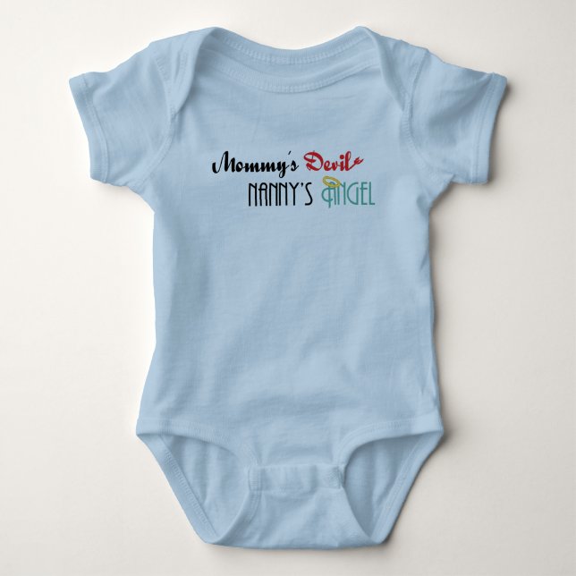 Mummy's Devil, Nanny's Angel Baby Bodysuit (Front)