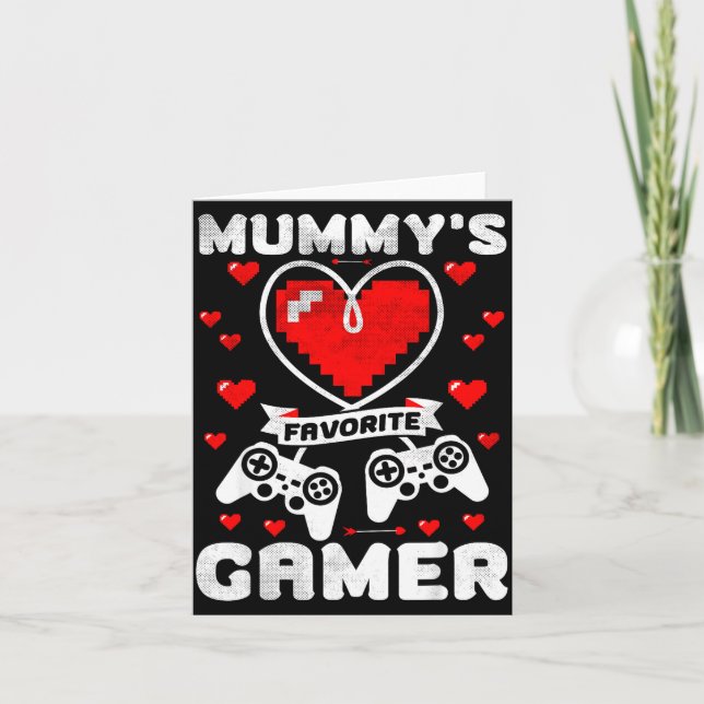 Mummy's Favorite Gamer Funny Boys Kids Valentine's Card (Front)