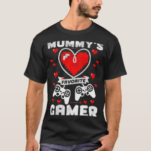 Mummy's Favorite Gamer Funny Boys Kids Valentine's T-Shirt