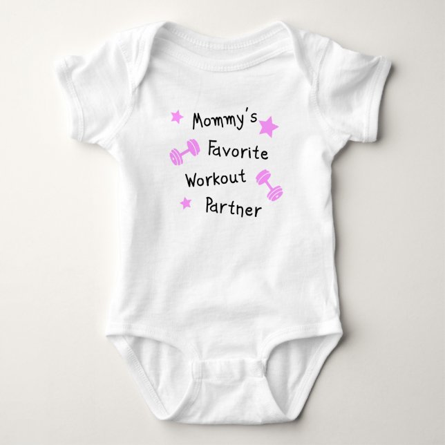 Mummy's Favourite Workout Partner Baby Bodysuit (Front)