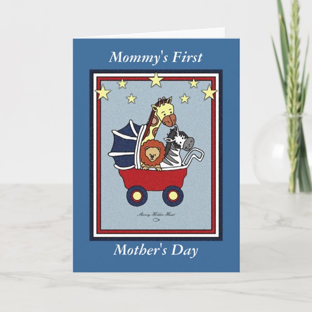 Mummy's First Mother's Day- Americana Style Card (Front)