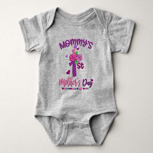 Mummy's First Mothers Day Baby Bodysuit (Front)