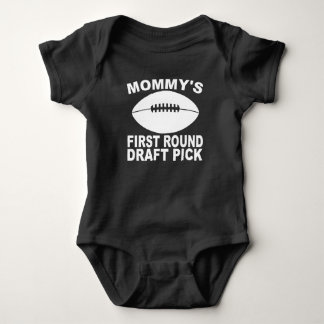 Mummy's First Round Draught Pick Football Baby Bodysuit