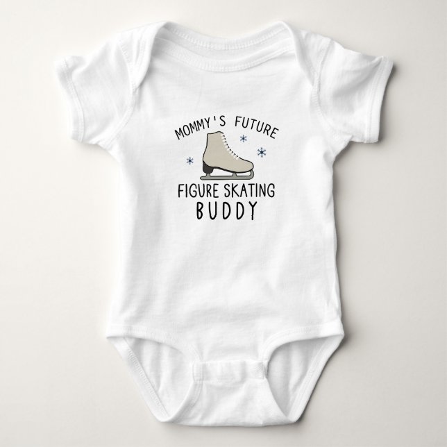 Mummy's Future Figure Skating Buddy Ice Skater Baby Bodysuit (Front)