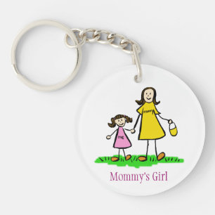 Mummy's Girl Family Art Characters Custom Keychain