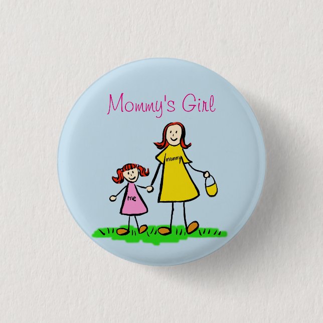 Mummy's Girl Family Art Custom Pendant Buttons (Front)