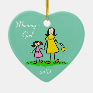 Mummy's Girl Family Characters Custom Art Ornament