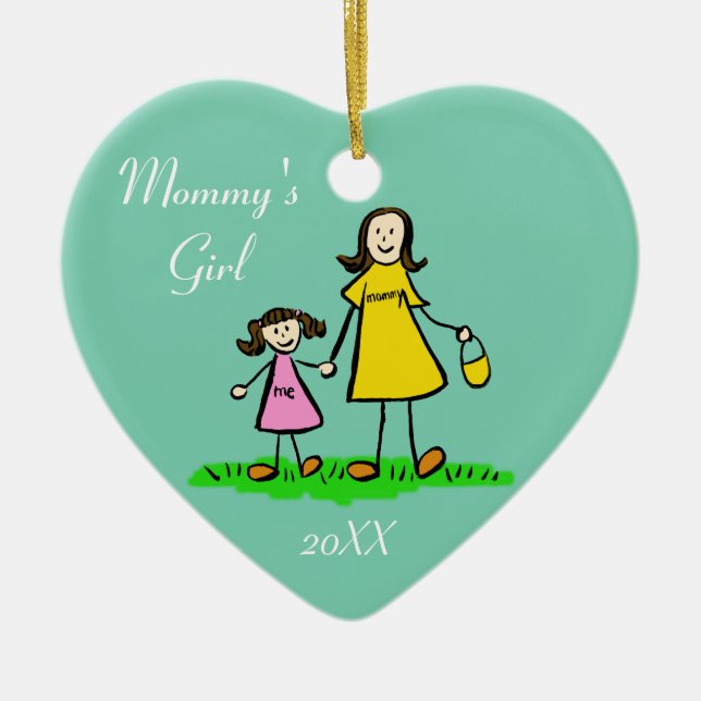 Mummy's Girl Family Characters Custom Art Ornament (Front)