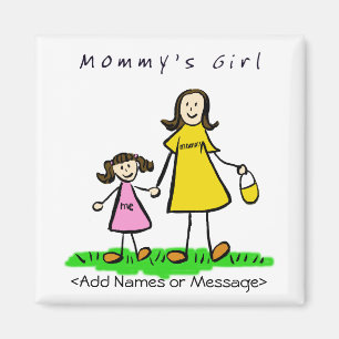 Mummy's Girl - Mother & Daughter Brunette Magnet
