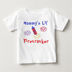 Mummy's Lil' Firecracker 4th Of July Baby T-Shirt