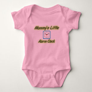 Mummy's Little Alarm Clock - Green Text Baby Bodysuit