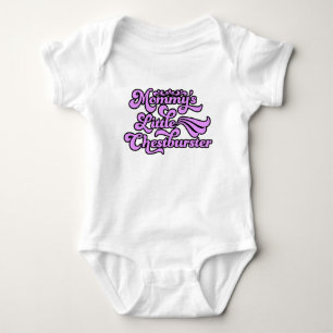 Mummy's Little Chestburster, Purple in 70's Style Baby Bodysuit