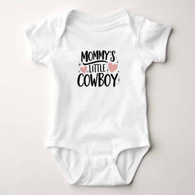 Mummy's little cowboy baby bodysuit (Front)
