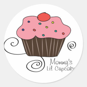 Mummy's Little Cupcake Classic Round Sticker