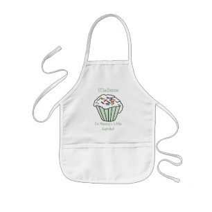 Mummy's Little 🧁 Cupcake - Green Kids Apron