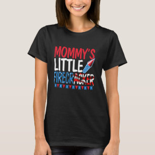 Mummy's Little Firecracker 4th Of July Usa Patriot T-Shirt