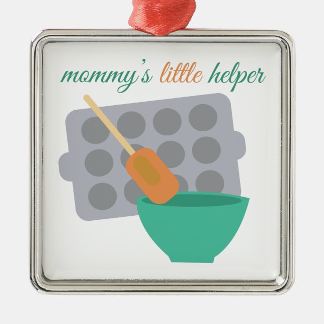 Mummy's Little Helper Metal Tree Decoration (Front)