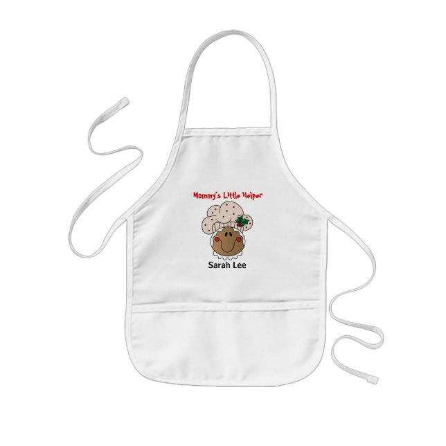 Mummy's Little Helper | Retro Gingerbread Kids Apron (Front)
