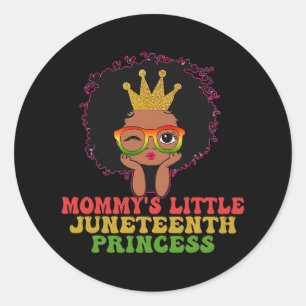 Mummy's Little Juneteenth Princes Celebrate Black Classic Round Sticker