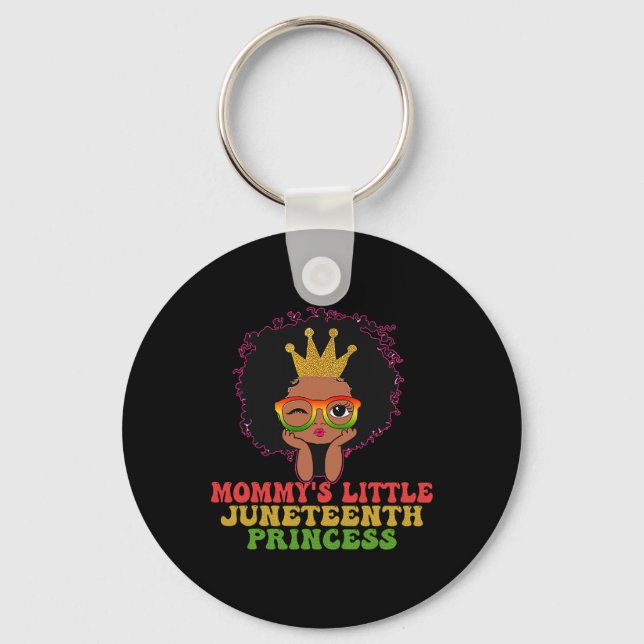 Mummy's Little Juneteenth Princes Celebrate Black  Key Ring (Front)
