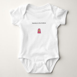 Mummy's Little Sidekick superhero cape pink Baby Bodysuit