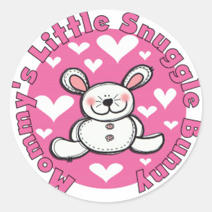 Mummy's Little Snuggle Bunny Classic Round Sticker