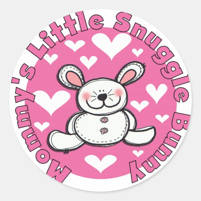 Mummy's Little Snuggle Bunny Classic Round Sticker (Front)