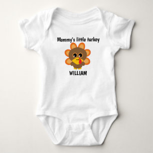 🦃 Mummy's little turkey with any name Baby Bodysuit