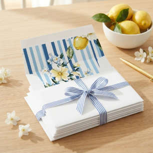 Mummy's Main Squeeze Lemon Blue Boy Baby Shower Envelope